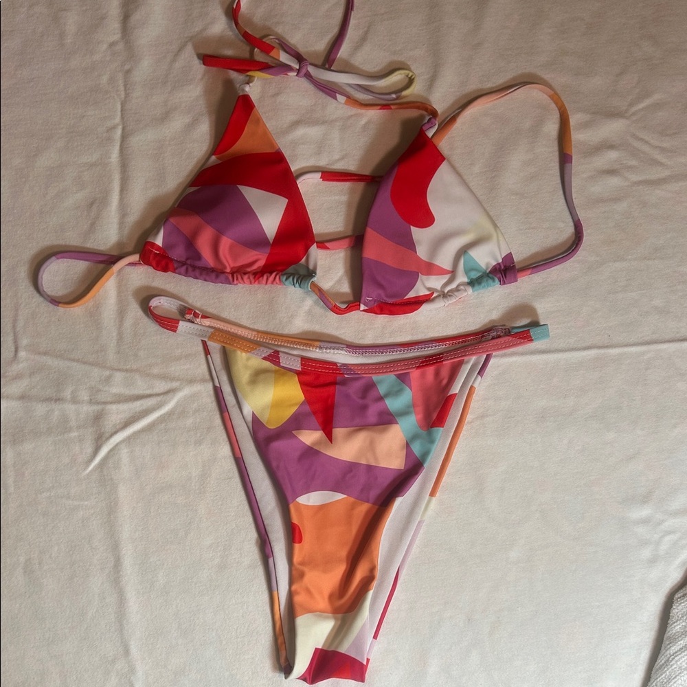 SHEIN Multicolor Abstract Bikini
